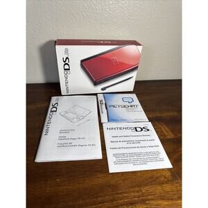 Nintendo DS Lite Handheld Console Crimson Red Box & Some Paperwork Only
